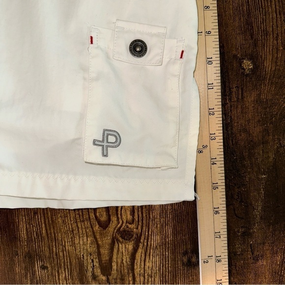Pelle P Sports Shorts Women's Medium White Short‎ Side Slit Embroidered Skort - Picture 10 of 14